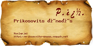 Prikosovits Éneás névjegykártya